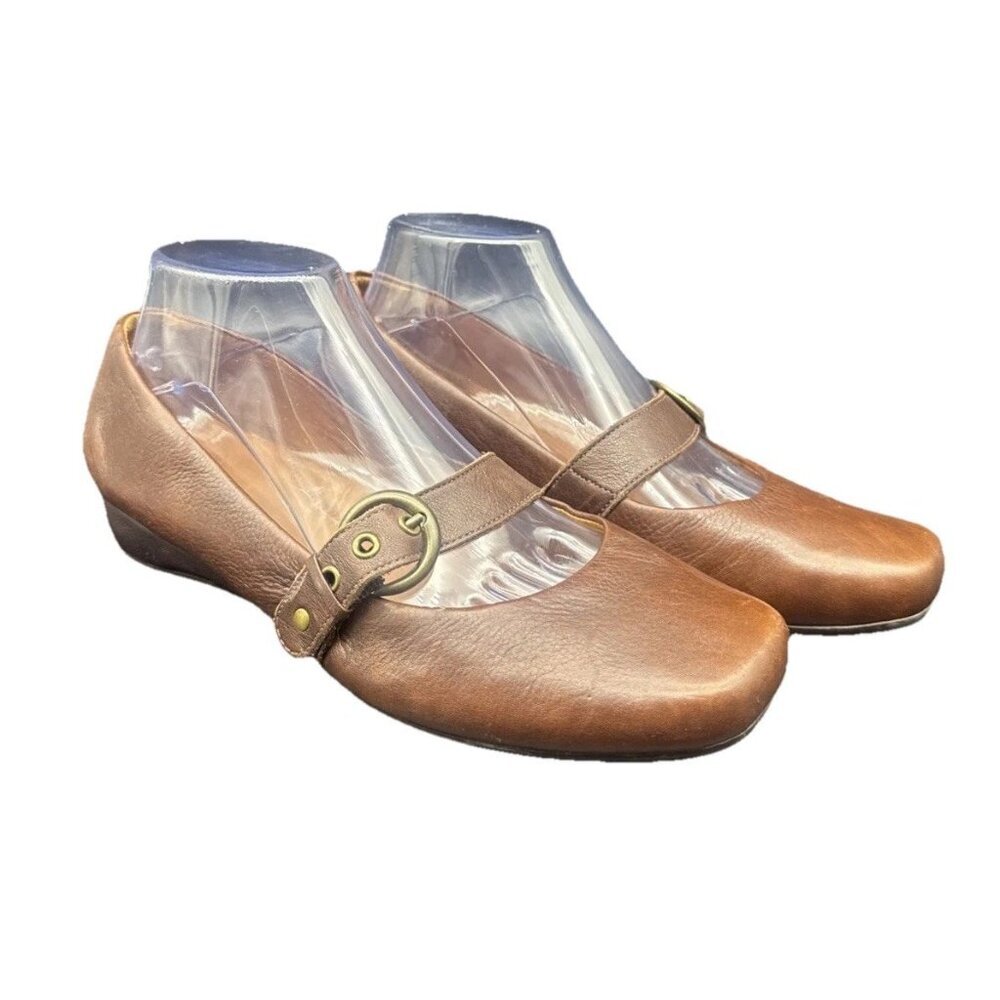 Nurture Womens Brown Mary Jane Style‎ Flat Shoes 9 Preppy Academia Minimalist